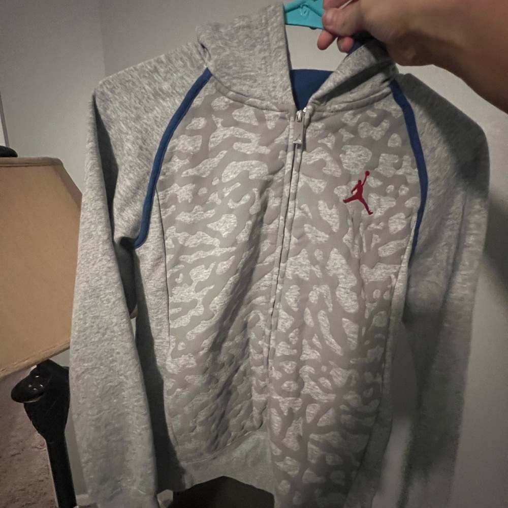 Jordan Gray and Blue Hoodie